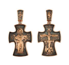 Православный крест Распятие Христово. Святитель Николай, артикул R-КС3005-3