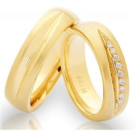 Обручальные кольца с бриллиантами из золота, артикул R-ТС 3400