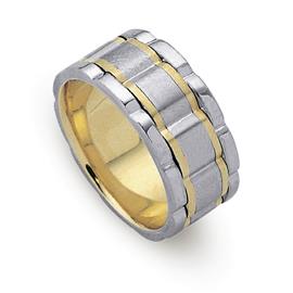 Обручальное кольцо из двухцветного золота 585 пробы, артикул R-ДК 007