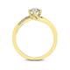 Помолвочное кольцо с 1 бриллиантом 0,40 ct 4/5  и 14 бриллиантами 0,04 ct 4/5 из желтого золота 585°