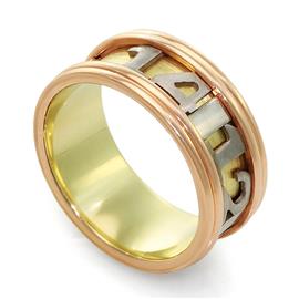 Обучальное кольцо из белого, желтого и розового золота 585 пробы, артикул R-ПН 001