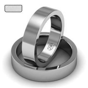 Обручальное кольцо из платины, ширина 5 мм, артикул R-W159Pt