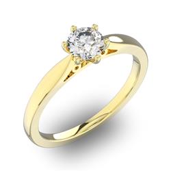 Помолвочное кольцо 1 бриллиантом 0,55 ct 4/5 из желтого золота 585°, артикул R-D32270-1