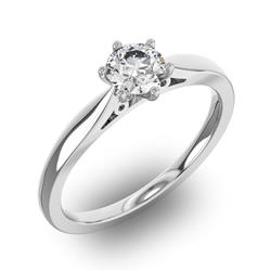Помолвочное кольцо 1 бриллиантом 0,55 ct 4/5 из белого золота 585°, артикул R-D32270-2