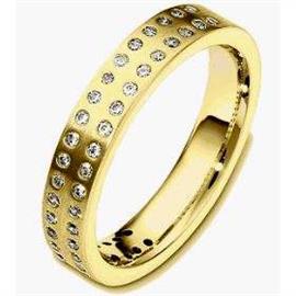 Обручальное кольцо с бриллиантами из золота 585 пробы, артикул R-3105-1