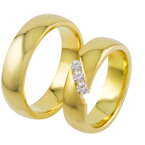 Обручальные кольца с бриллиантами из золота, артикул R-ТС 3241