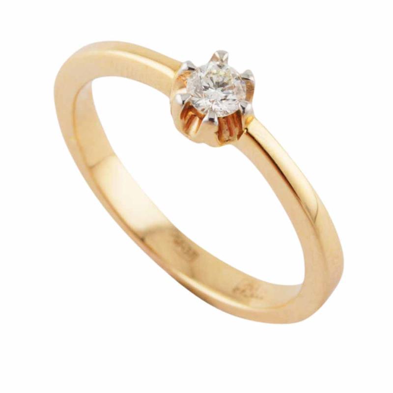 Помолвочное кольцо с бриллиантом 0,22 карата, артикул R-КБ 151