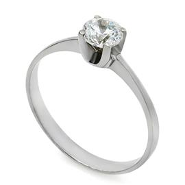Помолвочное кольцо с 1 бриллиантом 0,30 ct 4/5 белое золото, артикул R-НП 007