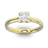 Помолвочное кольцо 1 бриллиантом 0,65 ct 4/5 из желтого золота 585°