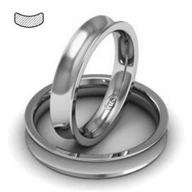 Обручальное кольцо из платины, ширина 4 мм, комфортная посадка, артикул R-W849Pt