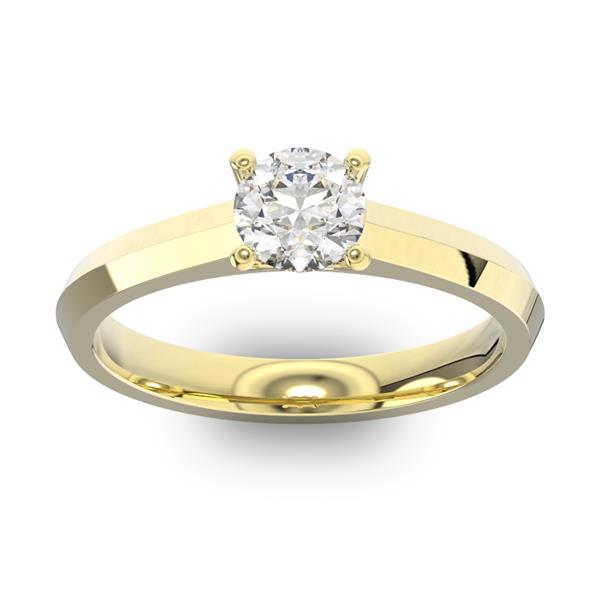 Помолвочное кольцо 1 бриллиантом 0,5 ct 4/5 из желтого золота 585°