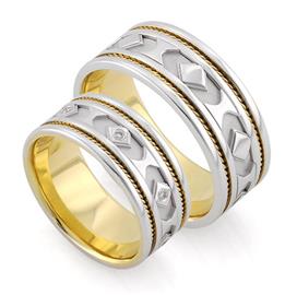 Обручальные кольца парные с бриллиантами серии "Twin Set", артикул R-ТС 3335