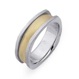 Обручальное кольцо из двухцветного золота 585 пробы, артикул R-СЕ026