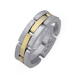 Обручальное кольцо из двухцветного золота 585 пробы, артикул R-СЕ009