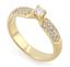 Помолвочное кольцо с 33 бриллиантами 0,47 ct (центр 0,15 ct 4/5, боковые 0,32 ct 4/5) желтое золото, артикул R-L1929-1 0.15, цена 95 400,00 ₽
