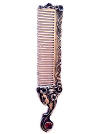 Серебряная расчёска для волос с гранатом из коллекции Красавица, артикул R-004