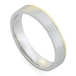 Обручальное кольцо дизайнерское из желтого, белого  золота, комфортная посадка, артикул R-81610-12