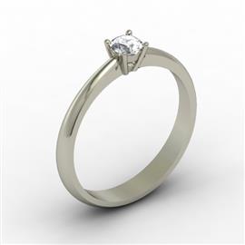 Помолвочное кольцо  с 1 бриллиантом 0,25 ct 4/4 белое золото, артикул R-Е 02025