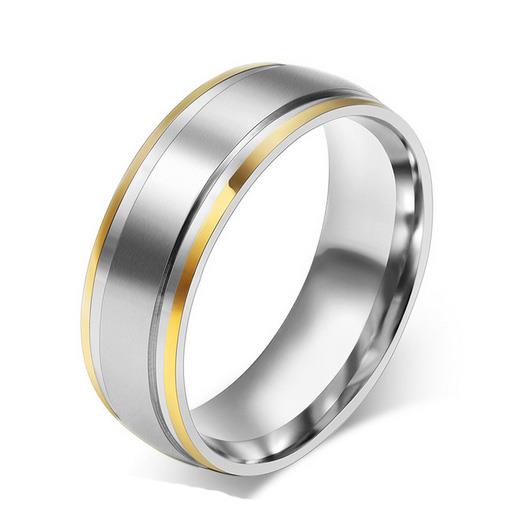 Обручальное кольцо дизайнерское из желтого и белого золота, ширина 8 мм, комфортная посадка