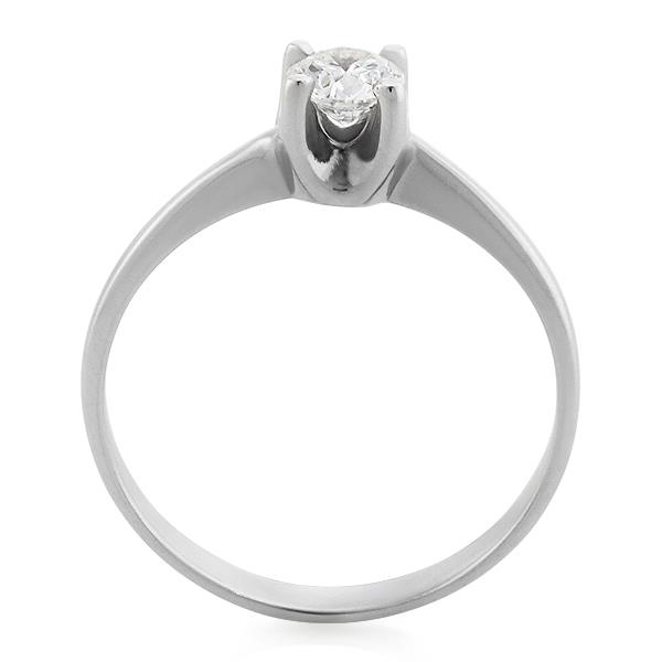 Помолвочное кольцо с 1 бриллиантом 0,30 ct 4/5  из белого золота 585°