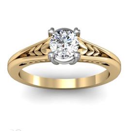 Кольцо с 1 бриллиантом 0,35 ct 4/5  из розового и белого золота 585°, артикул R-D38796-3