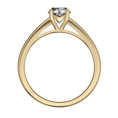 Кольцо с 1 бриллиантом 0,25 ct 4/5  из розового золота 585°