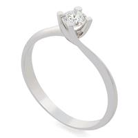 Помолвочное кольцо с 1 бриллиантом 0,30 ct 3/6  белое золото 750° 