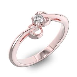 Помолвочное кольцо 1 бриллиантом 0,13 ct 4/5 из розового золота 585°, артикул R-D40445-3