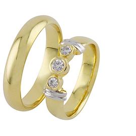 Обручальные кольца с бриллиантами из золота, артикул R-ТС 1678