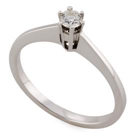 Помолвочное кольцо с 1 бриллиантом 0,16 ct  6/5 белое золото, артикул R-TRN04444-01