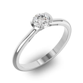 Помолвочное кольцо 1 бриллиантом 0,55 ct 4/5 из белого золота 585°, артикул R-D32383-2