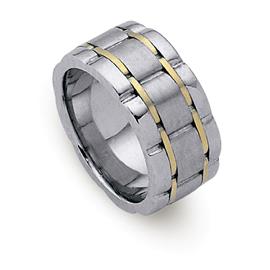 Обручальное кольцо из двухцветного золота 585 пробы, артикул R-ДК 005