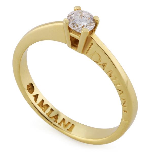 Помолвочное кольцо из желтого золота 585 пробы с 1 бриллиантом 0,22 карат, артикул R-НП D8