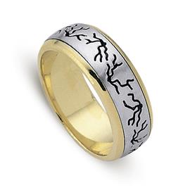 Обручальное кольцо из двухцветного золота 585 пробы, артикул R-ДК 018