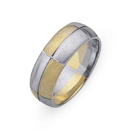 Обручальное кольцо из двухцветного золота 585 пробы, артикул R-СЕ003