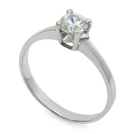 Помолвочное кольцо с бриллиантом 0,30 ct 4/5 белое золото, артикул R-КК 016030