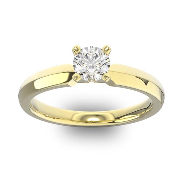 Помолвочное кольцо 1 бриллиантом 0,5 ct 4/5 из желтого золота 585°