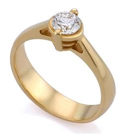 Кольцо с бриллиантом 0,50 ct 4/5 желтое золото, артикул R-КК 047050