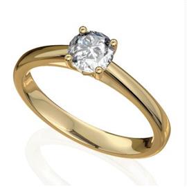 Кольцо с 1 бриллиантом 0,25 ct 4/5  из розового золота 585°, артикул R-D40722-3