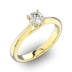 Помолвочное кольцо 1 бриллиантом 0,34 ct 4/5 из желтого золота 585°, артикул R-D31518-1