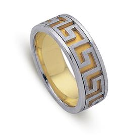 Обручальное кольцо из двухцветного золота 585 пробы, артикул R-ДК 040