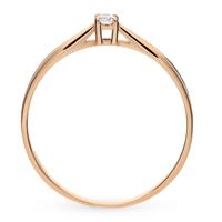 Помолвочное кольцо с 1 бриллиантом 0,12 ct 4/5  из розового золота 585°