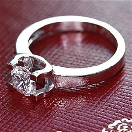Помолвочное кольцо  с 1 бриллиантом 0,20 ct 4/5 белое золото 585°, артикул R-LK007-2 