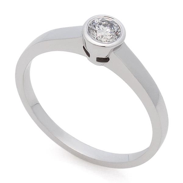 Помолвочное кольцо с 1 бриллиантом 0,20 ct 4/5 из белого золота 585°, артикул R-СА290505-2