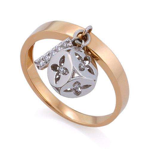 Кольцо с 11 бриллиантами 0,10 ct 4/5 из розового и белого золота, артикул R-СА336