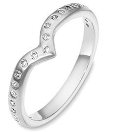 Золотое обручальное кольцо из белого золота 585 пробы с бриллиантами, артикул R-3088-2