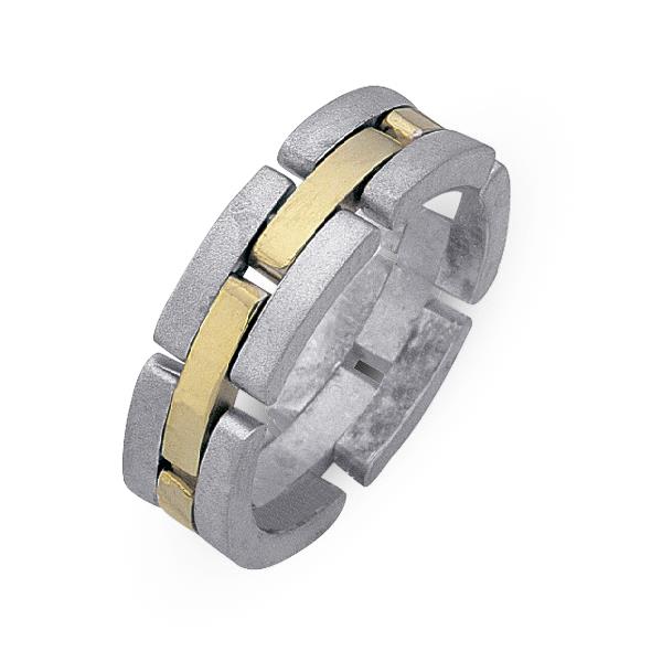 Обручальное кольцо из двухцветного золота 585 пробы, артикул R-СЕ009
