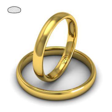 Обручальное классическое кольцо из желтого золота, ширина 3 мм, комфортная посадка, артикул R-W535Y