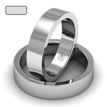 Обручальное кольцо классическое из белого золота, ширина 5 мм, артикул R-W155W