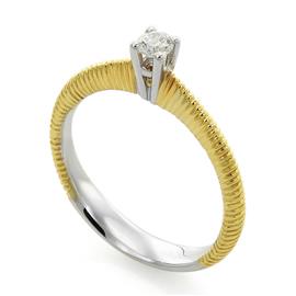 Помолвочное кольцо с 1 бриллиантом 0,15 ct 4/4 из желтого из  белого  золота, артикул R-R54631